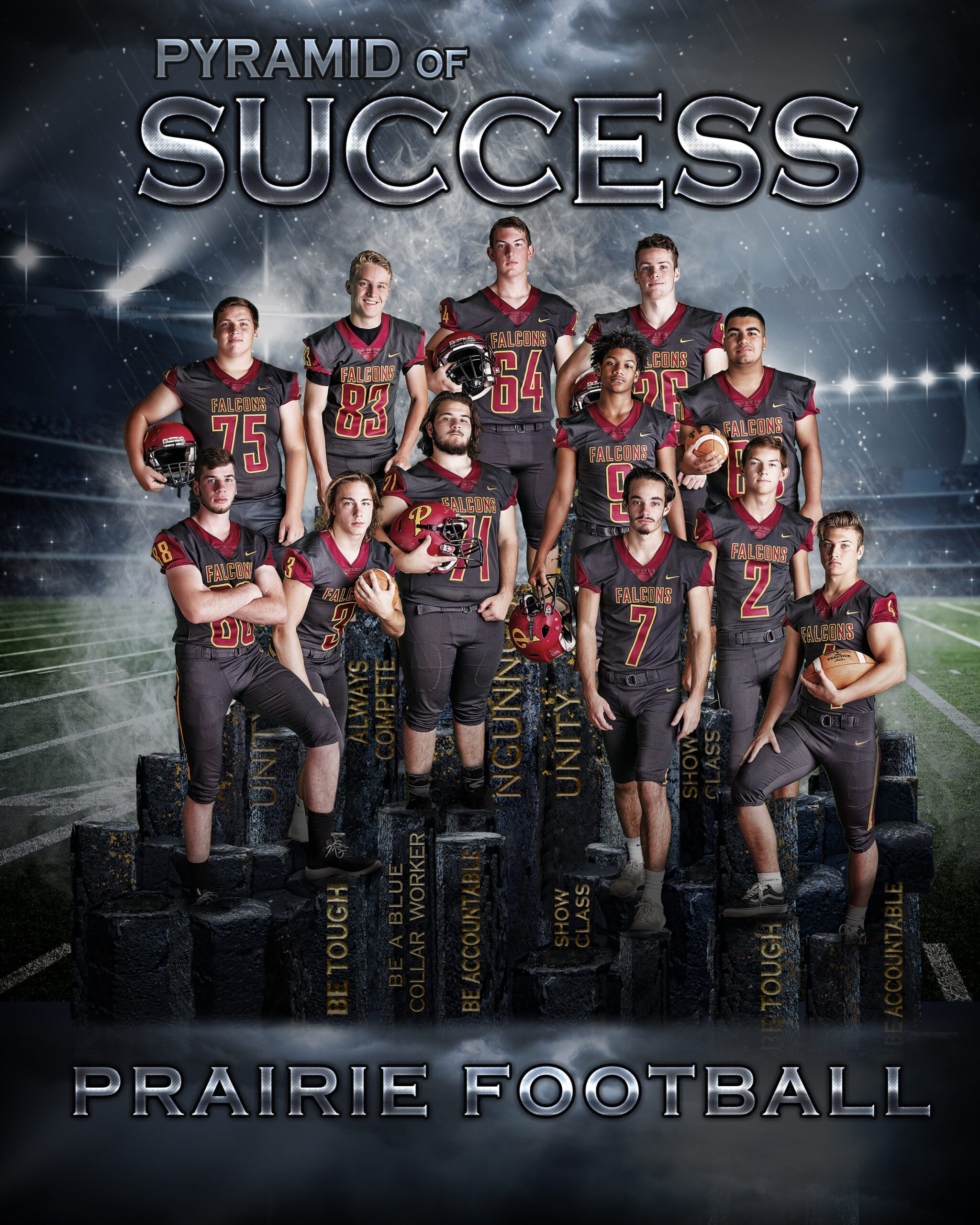 Team photo for the Prairie Highschool football team