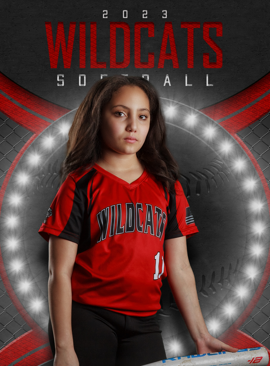 Photo a Wildcats teenage female softball player photographed by Design by Sheila sports photographer